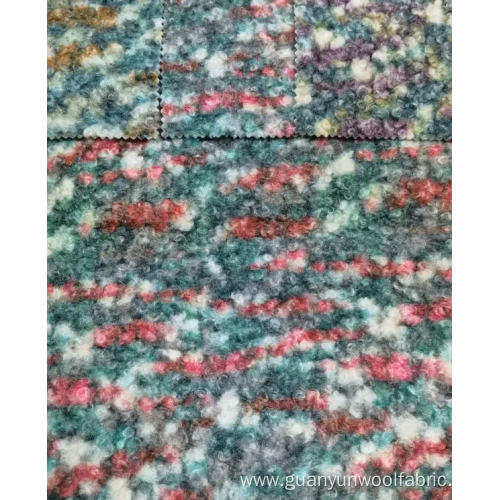 Knitted 100% polyester boucle fleece printing fabric